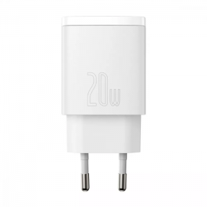 Сетевое зарядное устройство Baseus Compact Quick Charger 20W QC+ PD (1Type-C + 1USB) – White