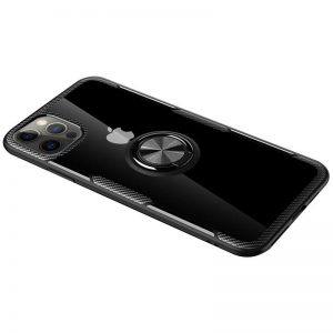 Cиликоновый чехол Deen CrystalRing c креплением под магнитный держатель для Iphone 13 Pro Max – Черный