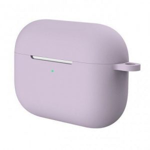 Чехол для наушников Silicone Shock-proof case + карабин для Apple Airpods 3 – Lavender Gray