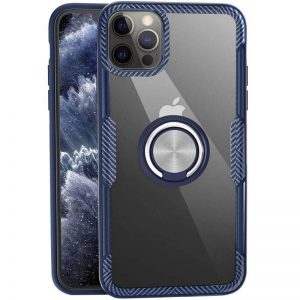 Cиликоновый чехол Deen CrystalRing c креплением под магнитный держатель для Iphone 13 Pro Max – Темно-синий