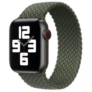 Тканевый ремешок (монобраслет) Braided Solo Loop для Apple Watch 42 mm / 44 mm / 45 mm / 49 mm (155 mm) – Зеленый