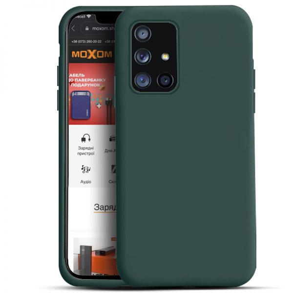 Чехол Soft Silicone Case с микрофиброй для Redmi 10 – Темно-зеленый