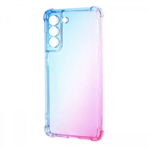 Чехол TPU Wave Shine с усиленными углами для Samsung Galaxy S21 FE – Blue / Pink