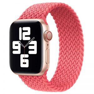 Тканевый ремешок (монобраслет) Braided Solo Loop для Apple Watch 42 mm / 44 mm / 45 mm / 49 mm (135 mm) – Розовый