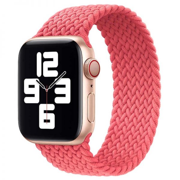 Ремінець Braided Solo Loop для Apple Watch 38/40/SE 40/41 mm 135 mm Рожевий