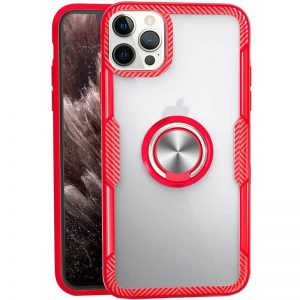 Cиликоновый чехол Deen CrystalRing c креплением под магнитный держатель для Iphone 13 Pro Max – Красный