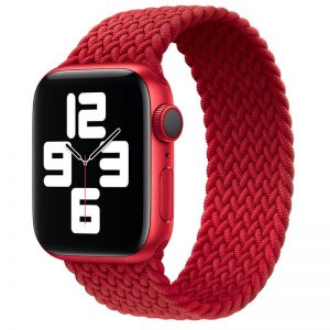Тканевый ремешок (монобраслет) Braided Solo Loop для Apple Watch 42 mm / 44 mm / 45 mm / 49 mm (135 mm) – Красный