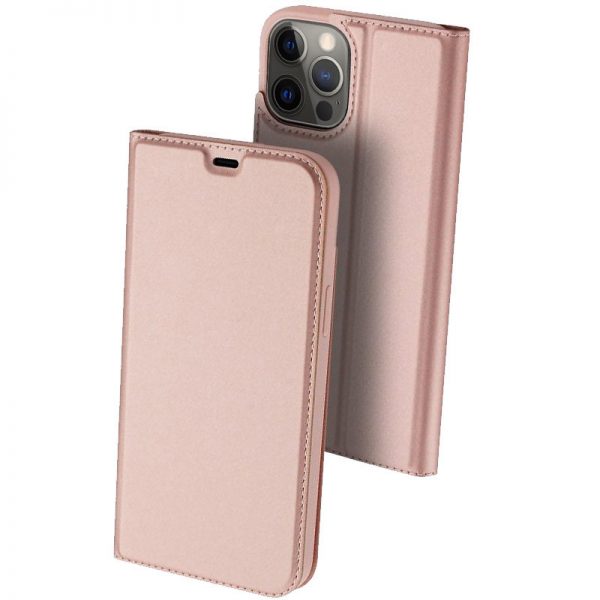 Чехол-книжка Dux Ducis с карманом для Iphone 12 / 12 Pro – Розовый