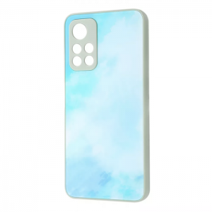 TPU+Glass чехол Marble Clouds с мраморным узором для Xiaomi Redmi Note 11 / Note 11T 5G / Poco M4 Pro 5G – Turquoise