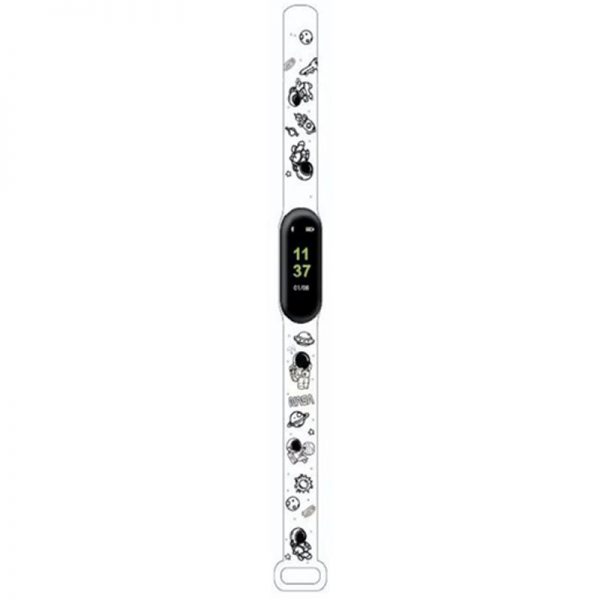 Ремешек для фитнес-браслета Xiaomi Mi Band 3 / 4 с рисунком – Белый / Nasa