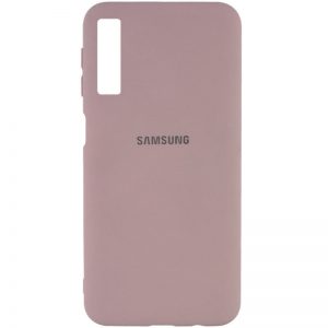 Оригинальный чехол Silicone Cover My Color (A) с микрофиброй для Samsung A750 Galaxy A7 (2018) – Розовый / Pink Sand