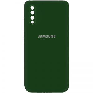 Оригинальный чехол Silicone Cover My Color (A) с микрофиброй и защитой камеры для Samsung Galaxy A50 (A505F) / A50s / A30s – Зеленый / Dark green