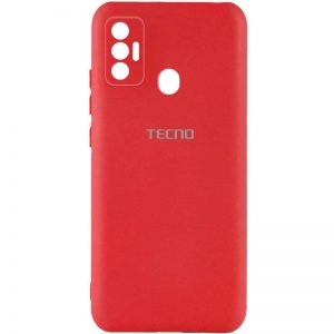 Оригинальный чехол Silicone Cover My Color (A) с микрофиброй и защитой камеры для TECNO Spark 7 Красный / Red