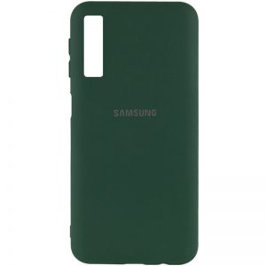 Оригинальный чехол Silicone Cover My Color (A) с микрофиброй для Samsung A750 Galaxy A7 (2018) – Зеленый / Dark green