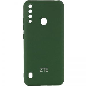 Оригинальный чехол Silicone Cover My Color (A) с микрофиброй и защитой камеры для ZTE Blade A7 Fingerprint (2020) – Зеленый / Dark green