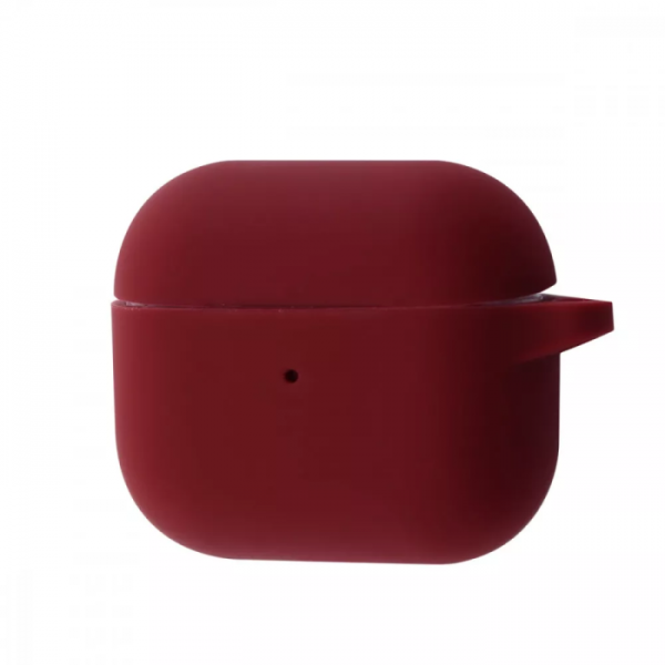 Чехол для наушников Silicone Case New + карабин для Apple Airpods 3 – Bordo