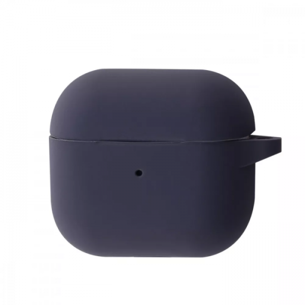 Чехол для наушников Silicone Case New + карабин для Apple Airpods 3 – Dark gray