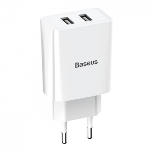 Сетевое зарядное устройство Baseus Speed Mini Dual U Charger 10.5W 2USB – White