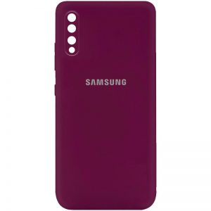 Оригинальный чехол Silicone Cover My Color (A) с микрофиброй и защитой камеры для Samsung Galaxy A50 (A505F) / A50s / A30s – Бордовый / Marsala