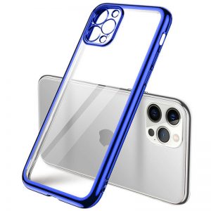 Прозрачный силиконовый чехол с глянцевой окантовкой Full Camera для Iphone 13 Pro Max – Синий