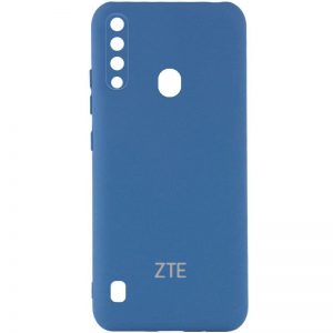 Оригинальный чехол Silicone Cover My Color (A) с микрофиброй и защитой камеры для ZTE Blade A7 Fingerprint (2020) – Синий / Navy blue