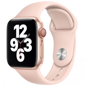 Ремешок силиконовый для Apple Watch 38 mm / 40 mm / SE 40 mm / 41 mm – Розовый / Pink Sand