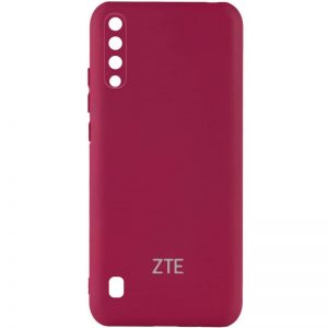 Оригинальный чехол Silicone Cover My Color (A) с микрофиброй и защитой камеры для ZTE Blade A7 (2020) – Бордовый / Marsala