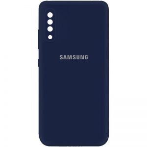 Оригинальный чехол Silicone Cover My Color (A) с микрофиброй и защитой камеры для Samsung Galaxy A50 (A505F) / A50s / A30s – Синий / Midnight blue