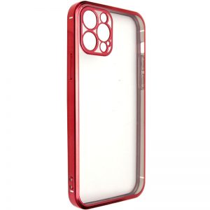 Прозрачный силиконовый чехол с глянцевой окантовкой Full Camera для Iphone 13 Pro Max – Красный