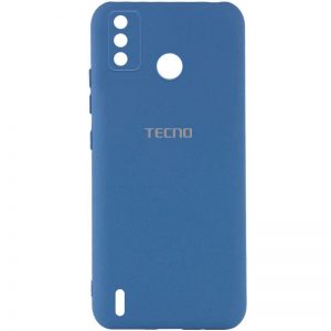 Оригинальный чехол Silicone Cover My Color (A) с микрофиброй и защитой камеры для TECNO Spark 6 Go Синий / Navy blue