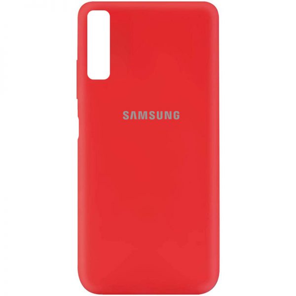 Оригинальный чехол Silicone Cover My Color (A) с микрофиброй для Samsung A750 Galaxy A7 (2018) – Красный / Red