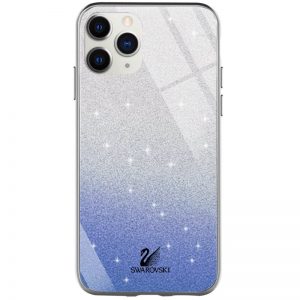 Чохол TPU+Glass з блискітками Swarovski для iPhone 13 Pro Синій