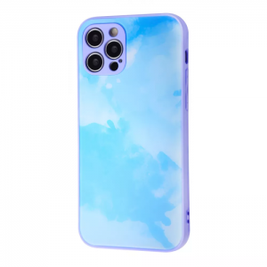 TPU+Glass чехол Bright Colors Case Without Logo для Iphone 12 Pro Max – Light blue