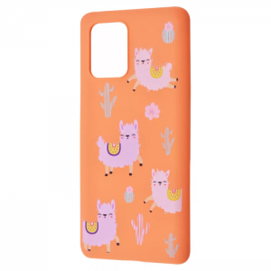 TPU чехол WAVE Fancy Case для Samsung Galaxy S10 Lite – Funny llamas / peach