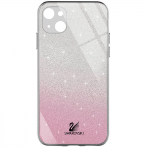 Чехол с блестками Swarovski TPU+Glass для iPhone 13 – Розовый