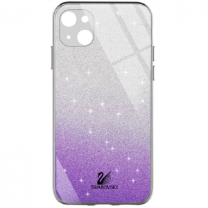 Чехол с блестками Swarovski TPU+Glass для iPhone 13 – Фиолетовый