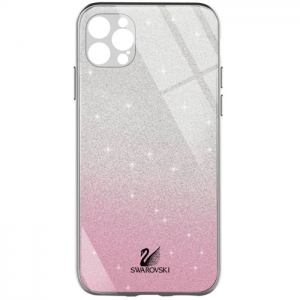 Чехол с блестками Swarovski TPU+Glass для iPhone 13 Pro Max – Розовый