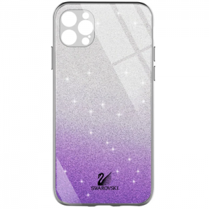 Чехол с блестками Swarovski TPU+Glass для iPhone 13 Pro Max – Фиолетовый