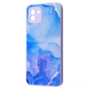 TPU+Glass чехол Marble Clouds с мраморным узором для Samsung Galaxy A03 Core – Blue