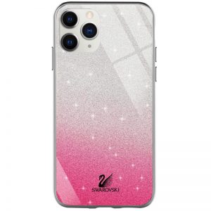 Чехол с блестками Swarovski TPU+Glass для iPhone 13 Pro – Малиновый