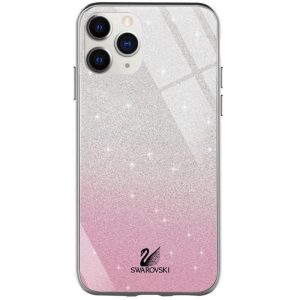 Чехол с блестками Swarovski TPU+Glass для iPhone 13 Pro – Розовый