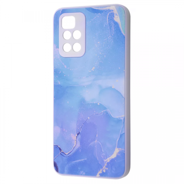 Чохол TPU+Glass Marble Clouds для Xiaomi Redmi 10 Blue