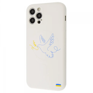 Чехол патриотический WAVE Ukraine Edition Case with MagSafe с микрофиброй для iPhone 12 Pro Max – Dove of peace