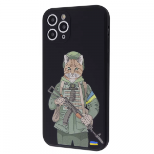 Чехол патриотический WAVE Ukraine Edition Case с микрофиброй для iPhone 11 Pro – Military cat