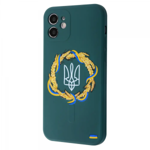 Чехол патриотический WAVE Ukraine Edition Case with MagSafe с микрофиброй для iPhone 12 – Coat of arms