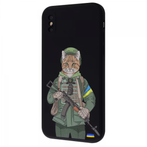 Чехол патриотический WAVE Ukraine Edition Case с микрофиброй для Iphone XS Max – Military cat