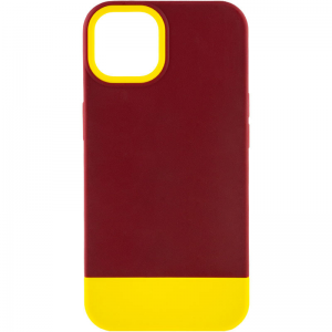 Чехол TPU+PC Bichromatic для Apple iPhone 11 – Brown burgundy / Yellow
