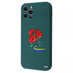 Чехол патриотический WAVE Ukraine Edition Case with MagSafe с микрофиброй для iPhone 12 Pro – Poppies