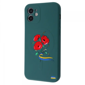 Чехол патриотический WAVE Ukraine Edition Case with MagSafe с микрофиброй для iPhone 12 – Poppies