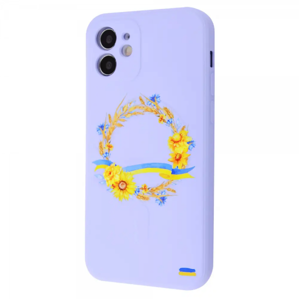 Чехол патриотический WAVE Ukraine Edition Case with MagSafe с микрофиброй для iPhone 12 – Wreath Ukraine